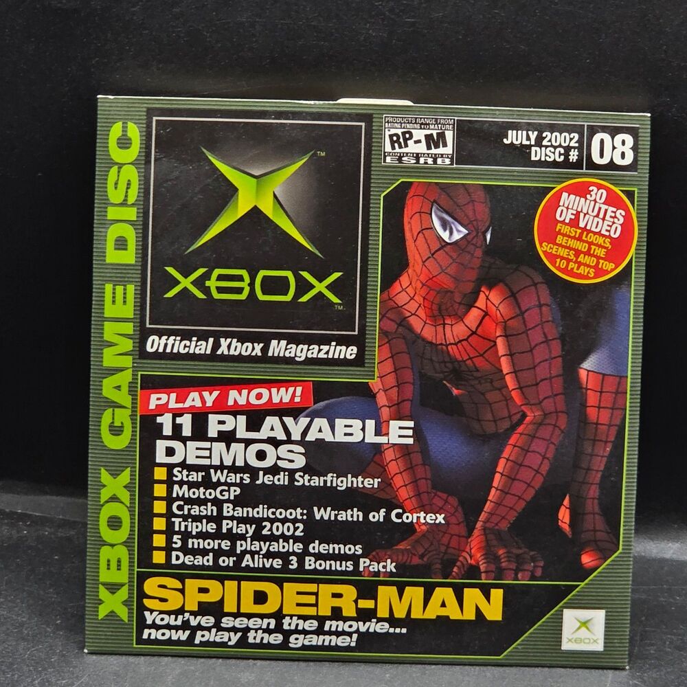 Official Xbox Magazine Demo Disc #08 July 2002 Spider-Man Crash Bandicoot